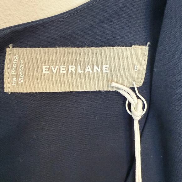 Everlane The Structured Cotton Jumpsuit In Navy Blue Size 8 New - Picture 11 of 12